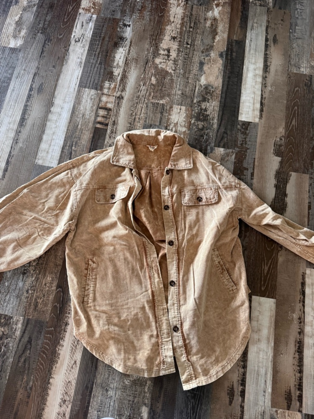 BiBi Tan Corduroy Button-Front Jacket